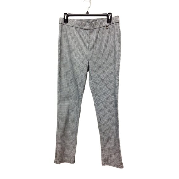 Rafaella Womens Ladies Black White Print Mid Rise Stretch Pull On Pants Sz 8 - Picture 1 of 5